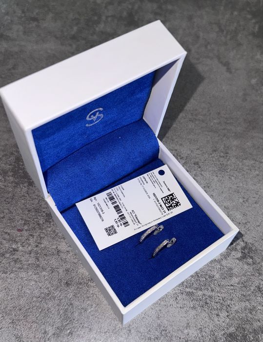 Бриллиантовые серьги проба 585 белое золото