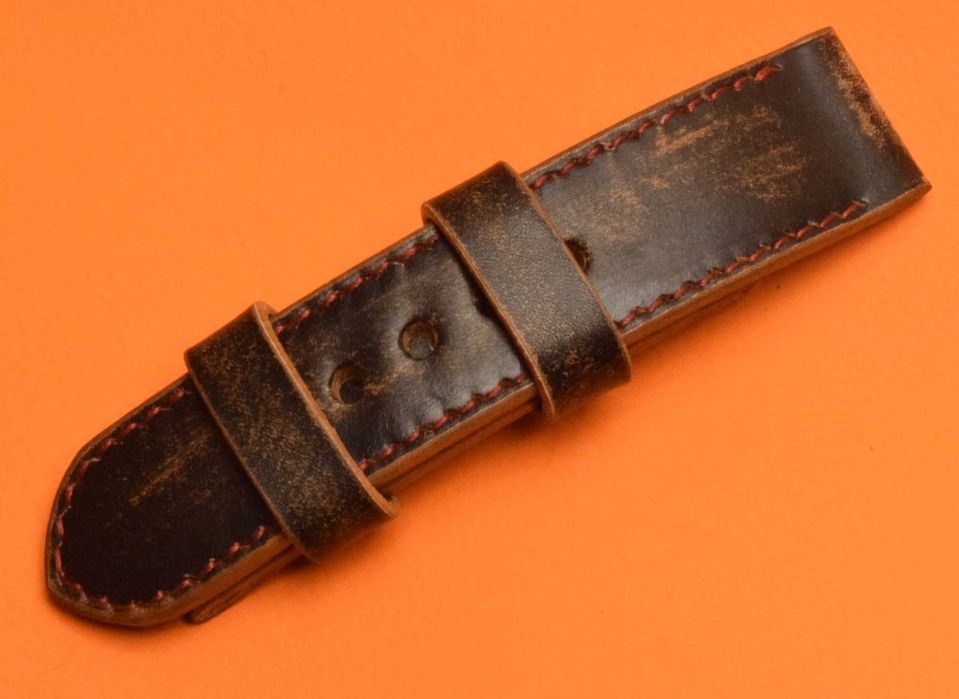 Каишка за часовник естествена кожа за Panerai 26,24mm ръчна изработка