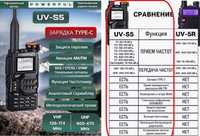 Рация Powerful UV-S5,  2800 мА*ч,  5 Вт, 18-999 MHz