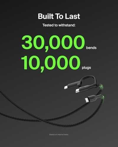 Нов Belkin 2 в 1 кабел USB-C Lightning бързо зареждане 60W iPhone iPad