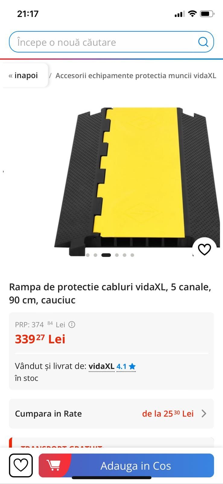 Rampe de protecție cabluri vida xl 5 canale 90 cm cauciuc