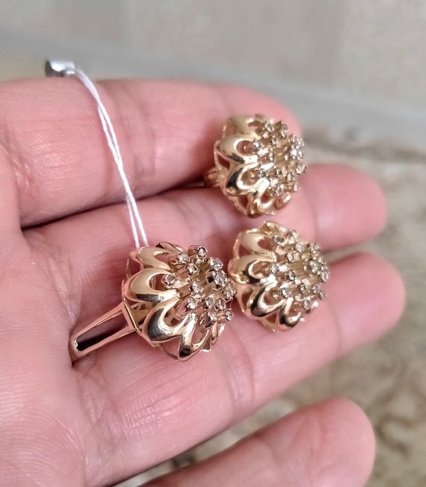 583, СССР, Москва, Бриллианты, Жёлтое золото