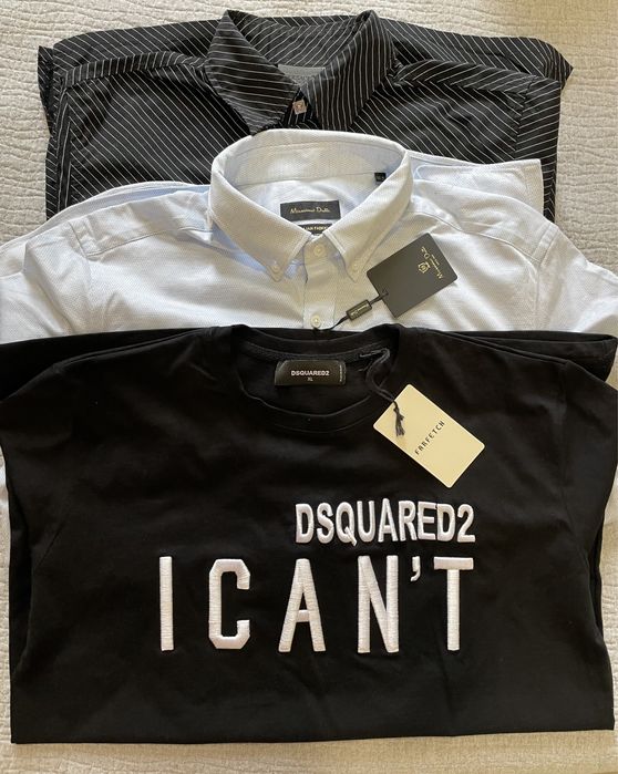 Риза, тениска, блуза DSQUARED2, Massimo Dutti, VERSACE DOLM