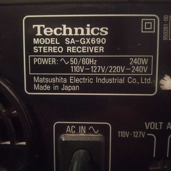 Японский мощный стереоресивер TECHNICS SA-GX690 в отличном состоянии .