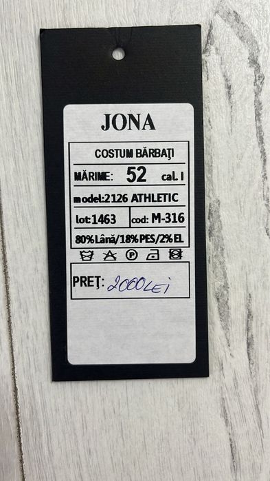 Costum elegant JONA, negru satinat, ca nou + 2 cămăși+ bonus pantofii