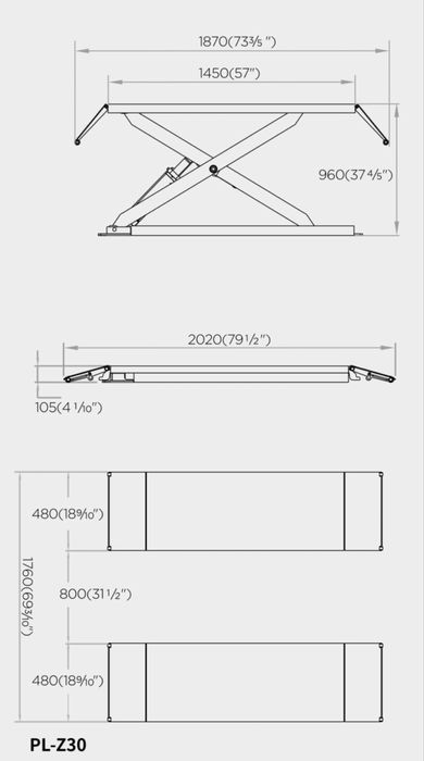 Подемник Ножичен 3 тона RockForce