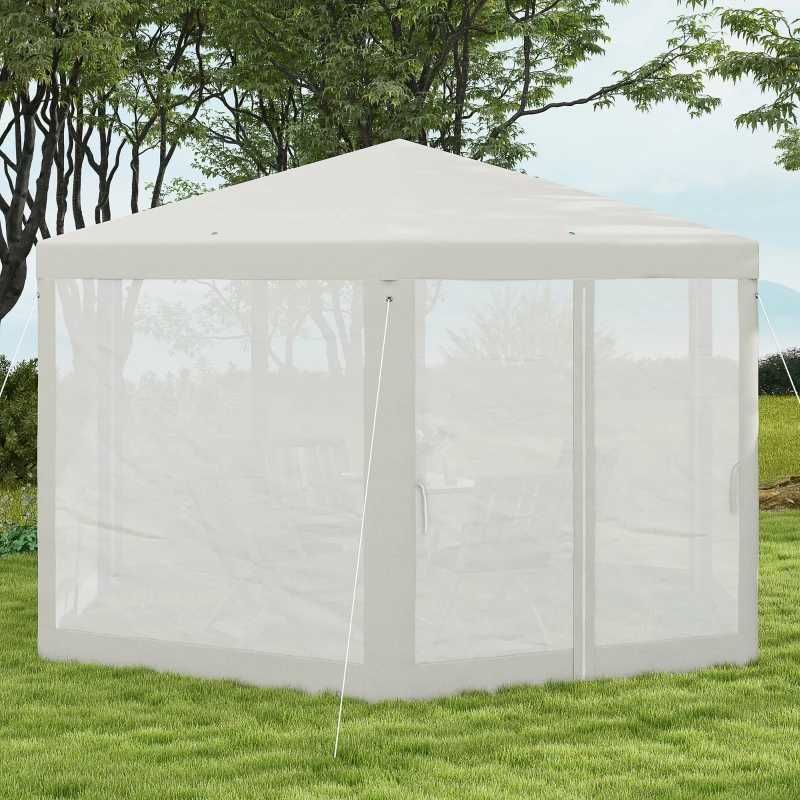 Градинска беседка Outsunny, шестоъгълна, 3,94x3,412x2,5м,