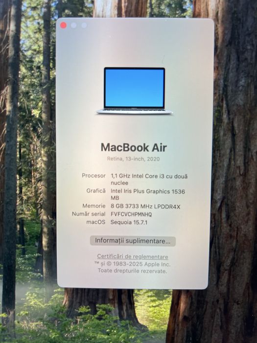 Macbook air 2020 256 gb fara icloud
