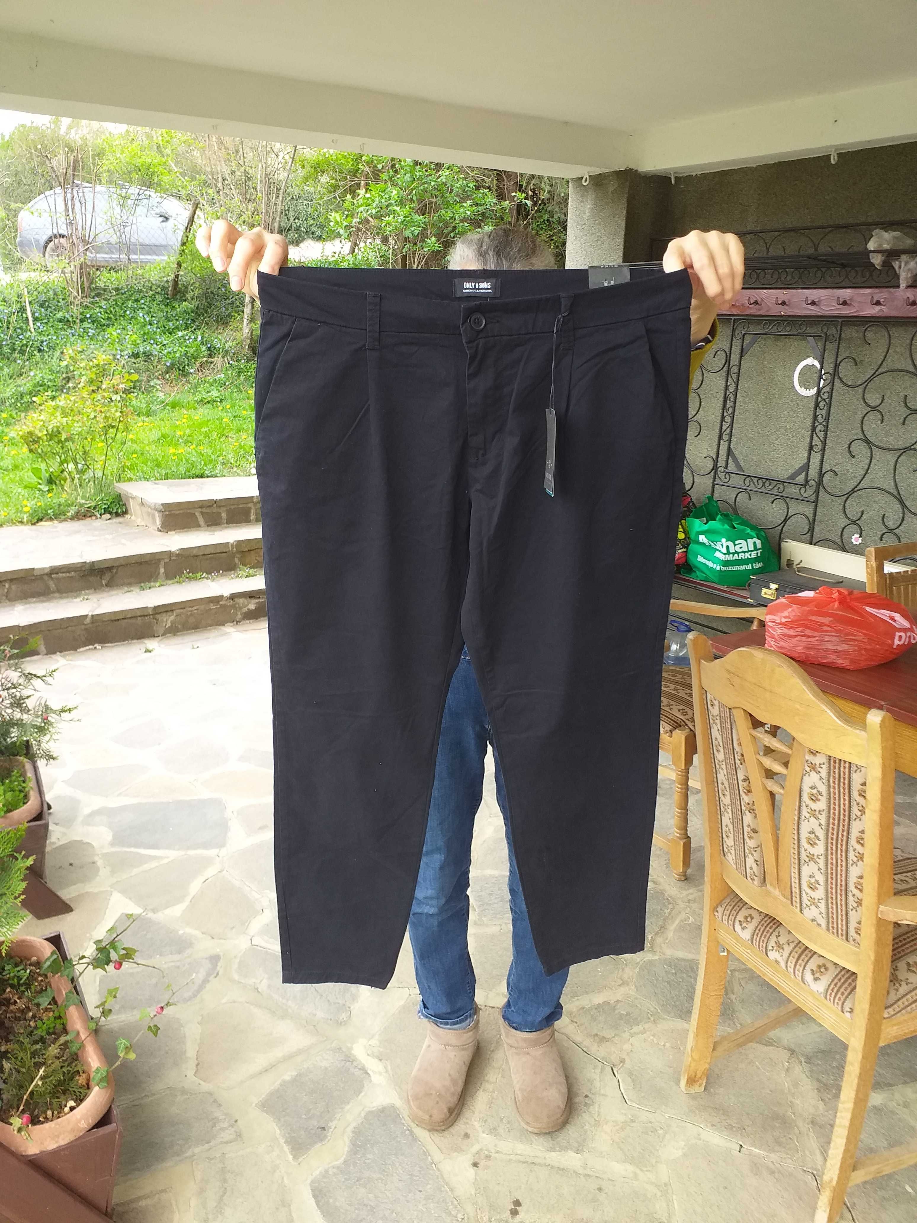 Pantaloni barbati,noi,casual,negru,Only&sons,98%bumbac2%elastan