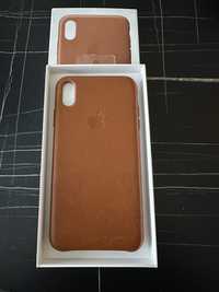 Husa piele maro + silicon rosu Apple iPhone XS Max