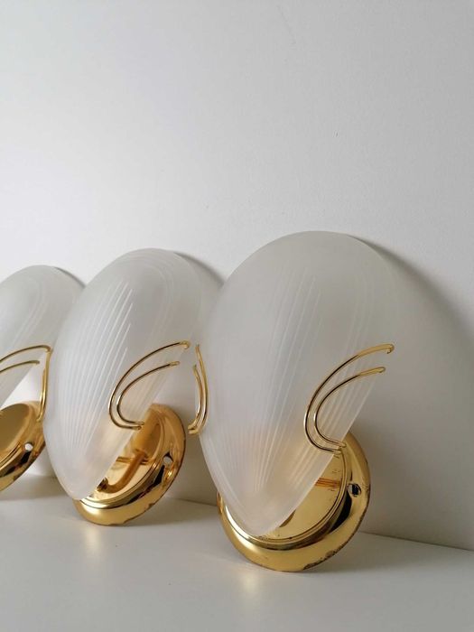 3 Aplice Art Deco, Hollywood Regency, sticla de Murano, vintage