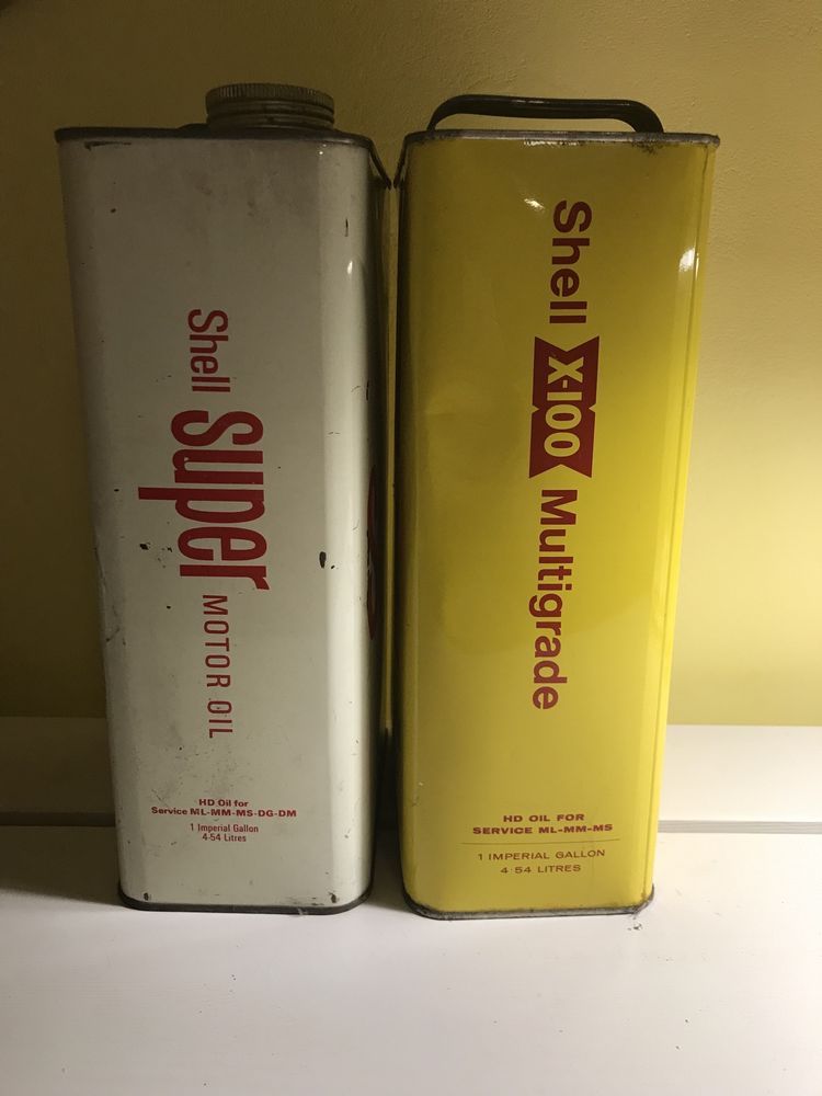 Оригинални ретро винтидж кутии от масло Shell
