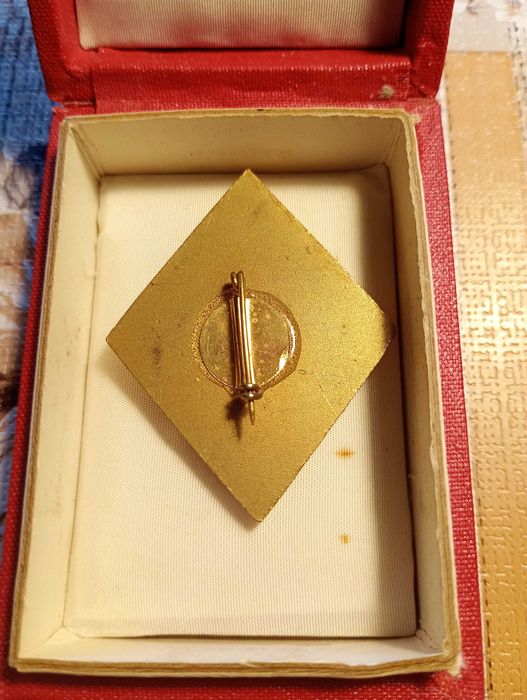 Значка с кутийка на ОФ-златна