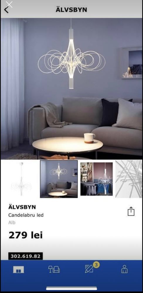 Candelabru cu leduri IKEA