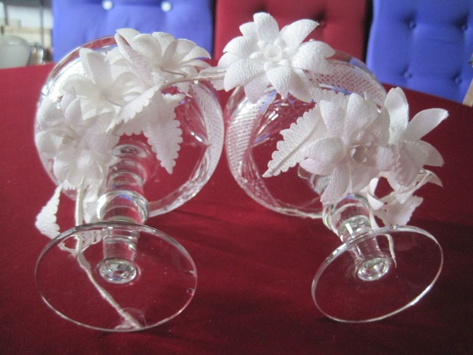 Обредни чаши за сватба, кристални ритуални бокали за младоженции