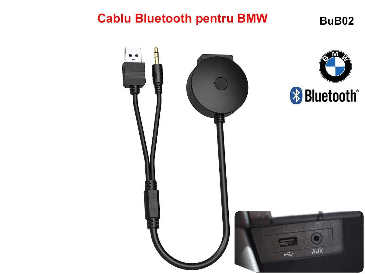 Cablu Adaptor bluetooth pentru BMW cu USB și mufa 3.5mm AUX