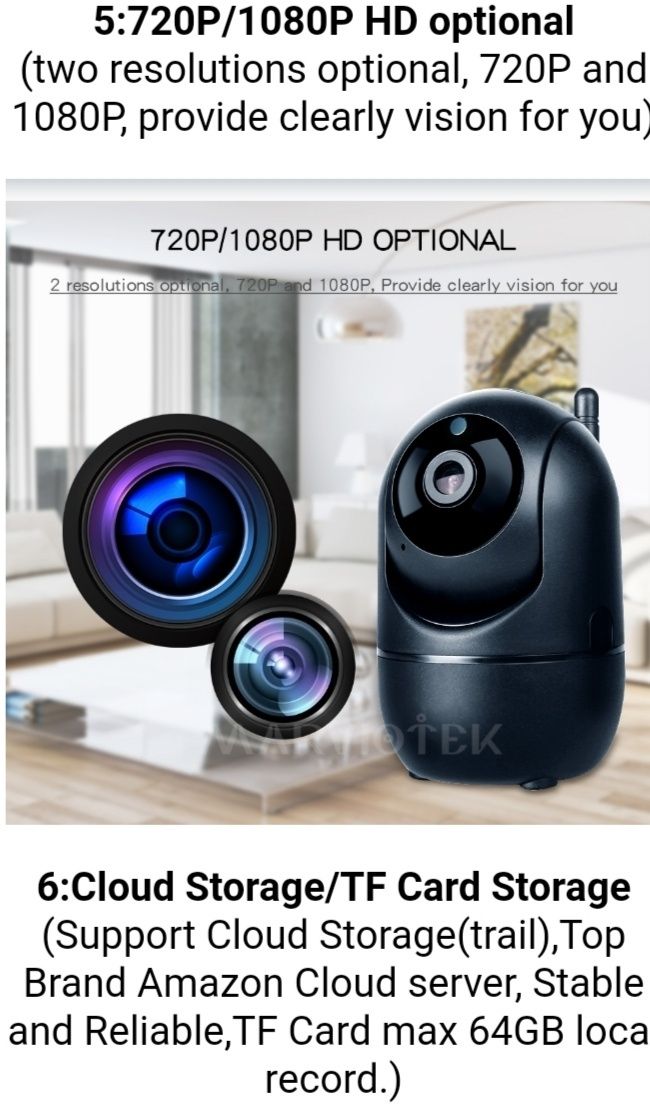 Camera tuya 2Mp 4Mp 8Mp 4K mobila rotativa supraveghere bebe IP wifi