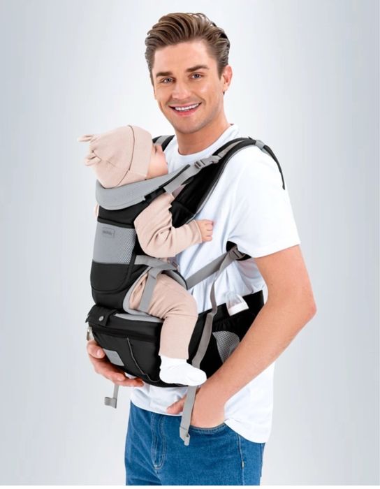 Эрго-рюкзак / Хипсит AMAROBABY CARRY, чёрный