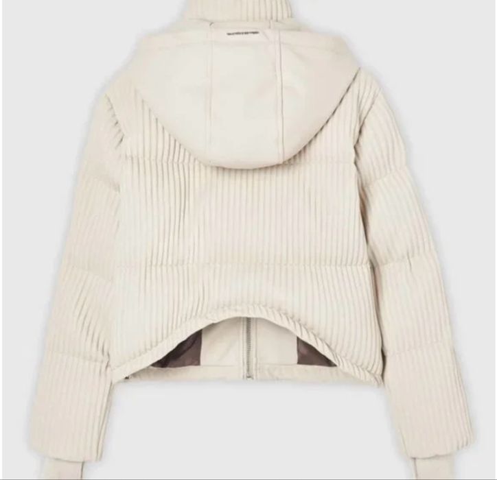 Зимно яке в бежаво с кожа Maniere de voir