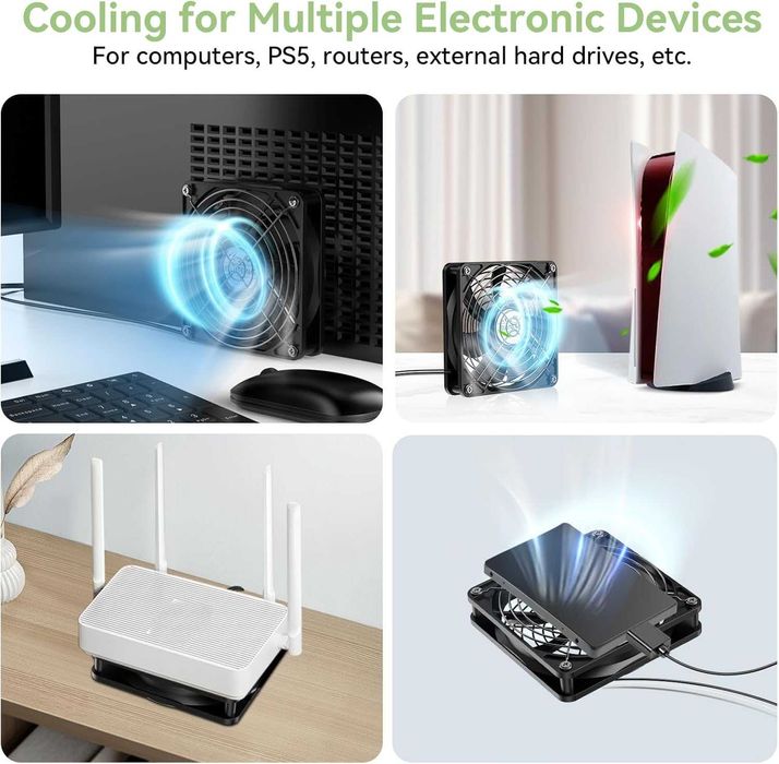 ELUTENG USB Fan 120mm with Digital Temperature Controller 5V