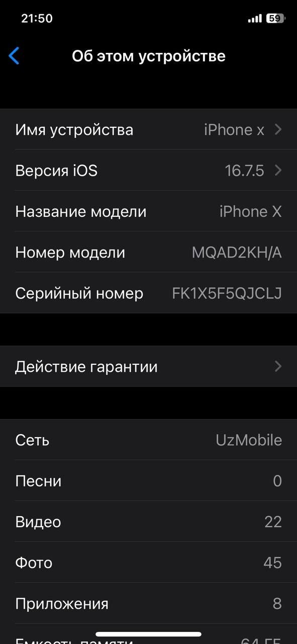 Iphone X 64 gb face id bor