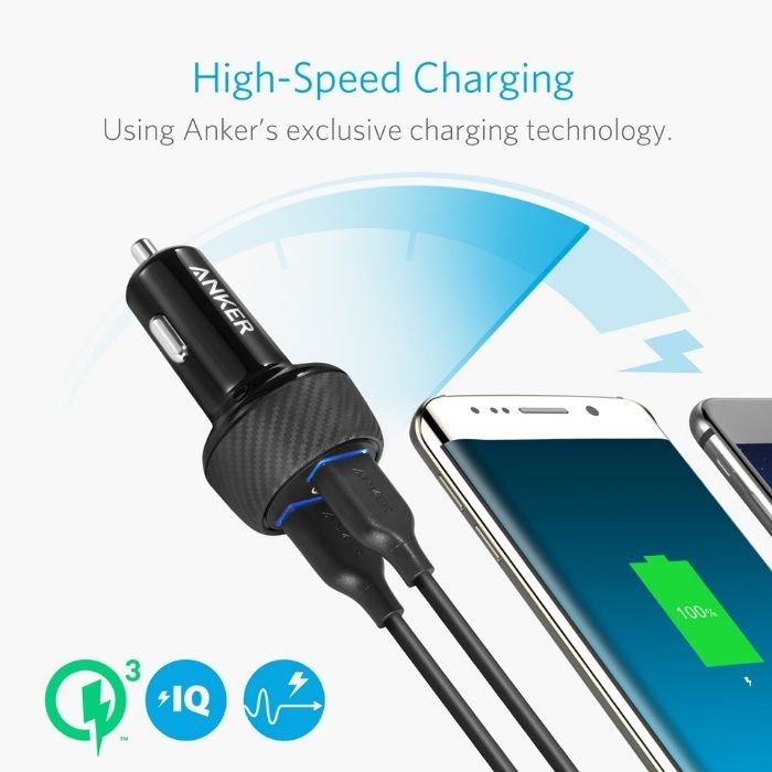 Anker 39W-USB зарядно за телефон за кола с QC3.0(A2228011)