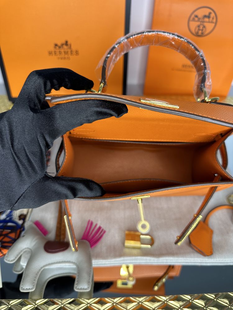 Geanta de lux HERMES Kelly 22 cm piele naturala 100% cadou 11