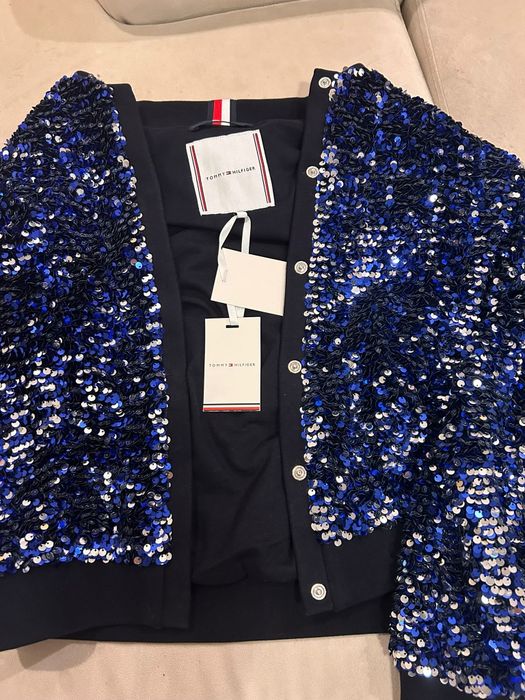 Jeaca cu paiete albastru argintiu copui