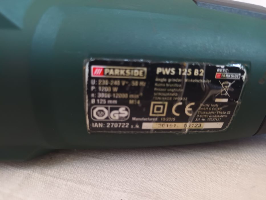 Polizor portativ PARKSIDE PWS 125 B2 și accesorii