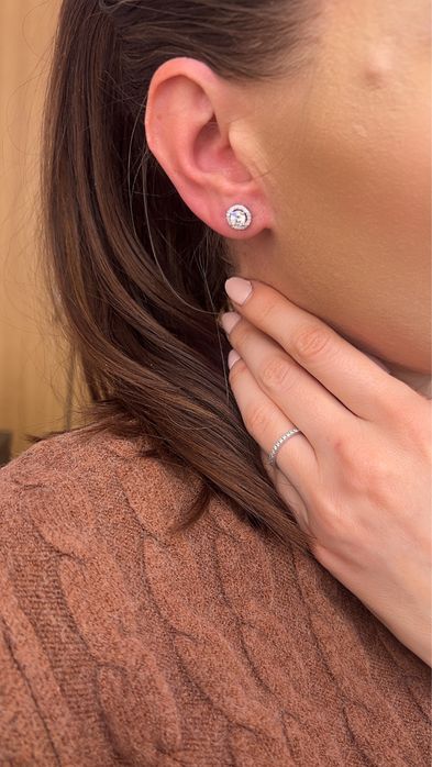 Cercei rotunzi 1 CT moissanite