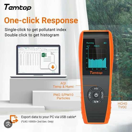 Temtop Air тестер за качество на въздуха PM2.5 PM10