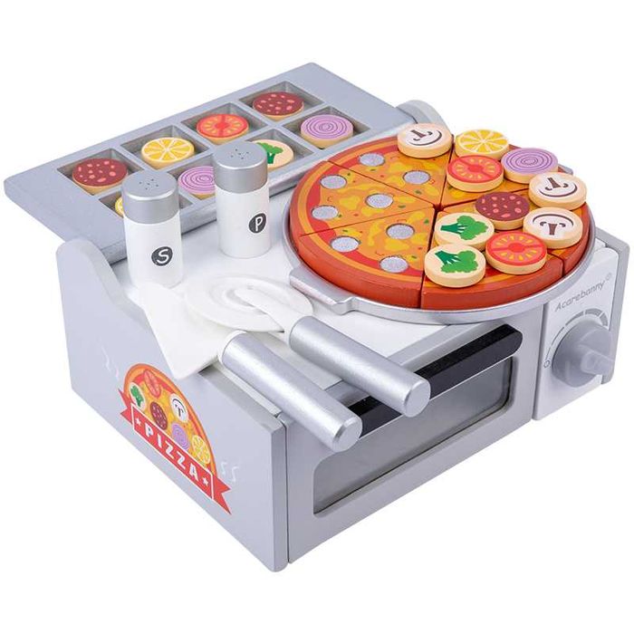 Дървен комплект Пица и Пещ - кулинарна игра с реалистични аксесоари
