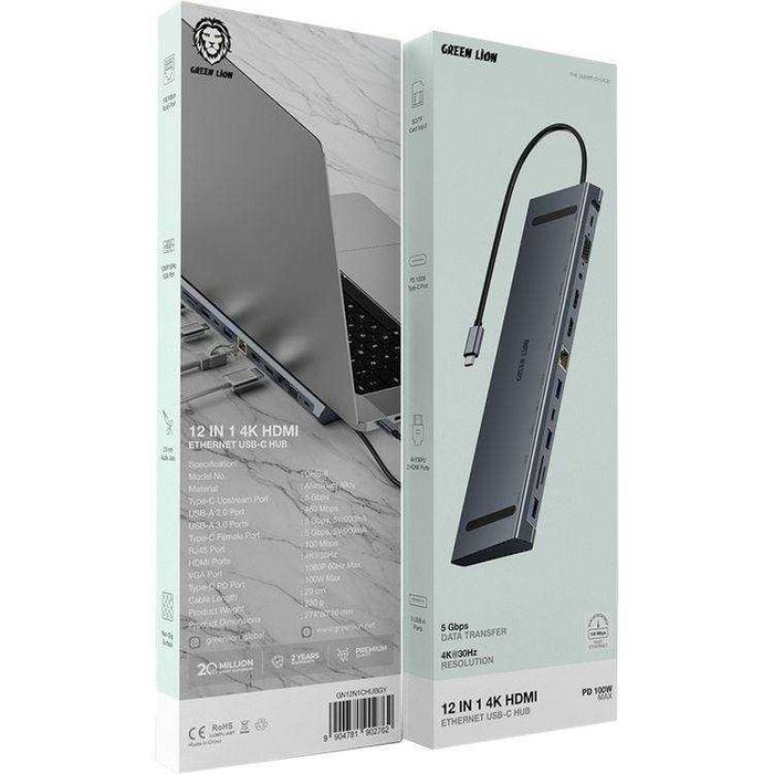 Green Lion 12-в-1 Type-C Hub. Есть доставка