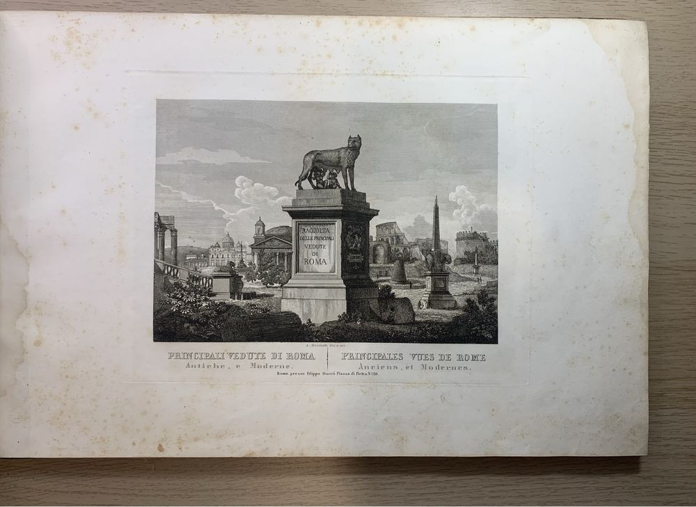 Planul Romei antice, gravura originala anul 1848