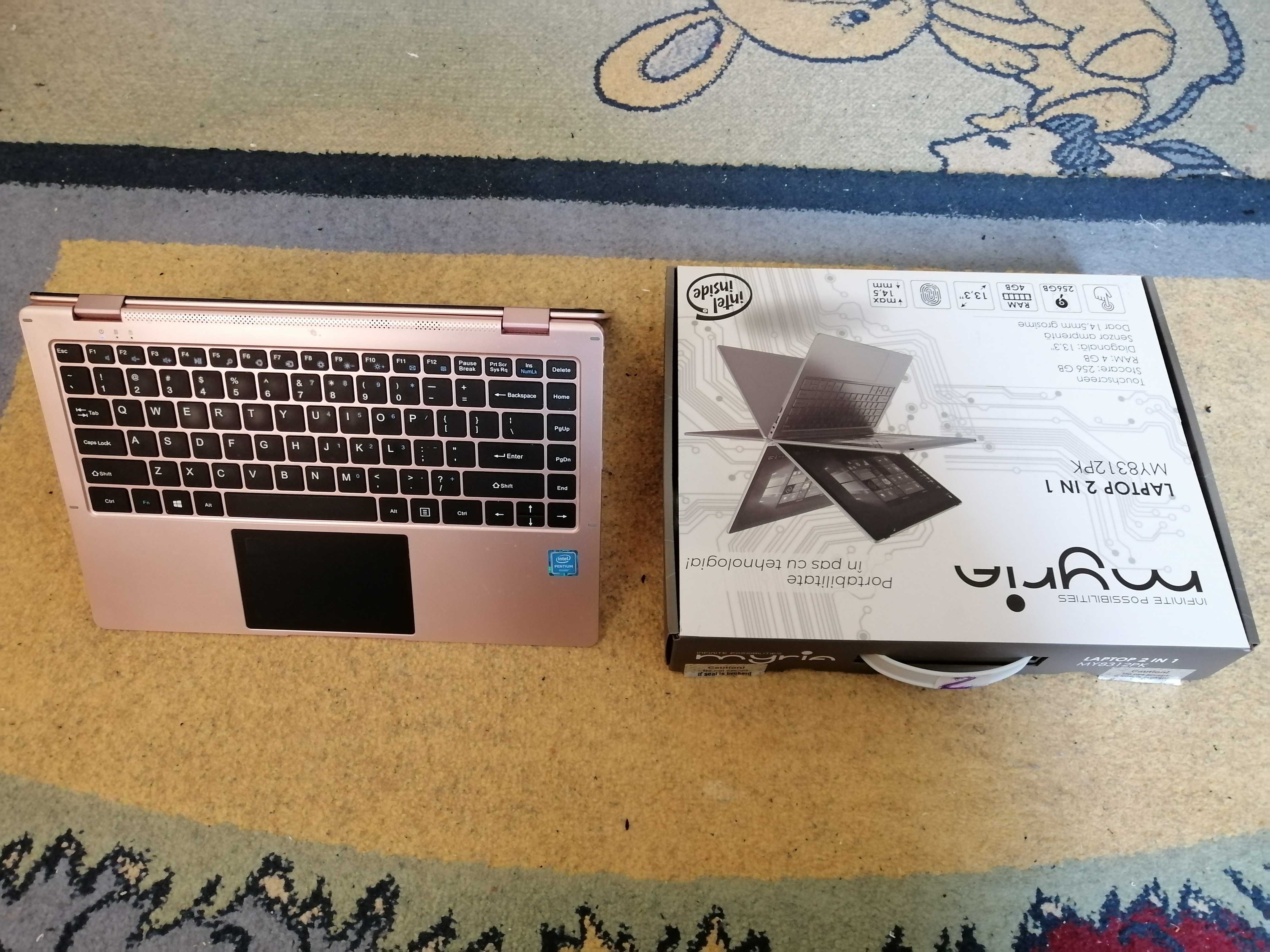 Laptop 2 in 1 touchscreen metalic roz