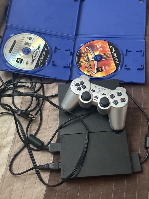 Playstation 2 ps2 joystick maneta sony jocuri quake 2 gran turismo