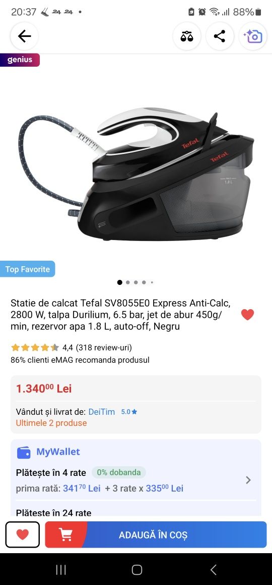 statie de călcat Tefal Express