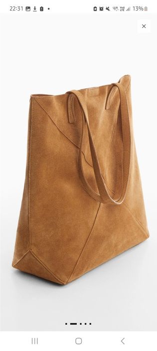 Чанта телешка кожа mango