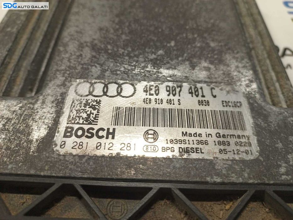Kit Pornire Ceas Ceasuri Bord ECU Calculator Motor Audi A8 D3 2002 - 2009 Cod 4E0920950P 4E0907401C 0281012281[L0531] [L0533] [L0534]