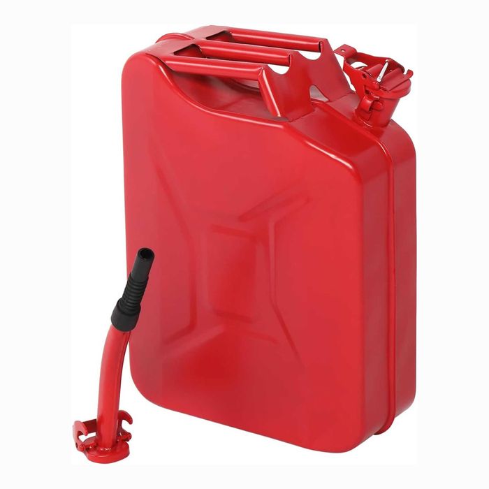 Canistra Metal 20 L pentru Combustibil, cu Palnie Metalica, Rosu