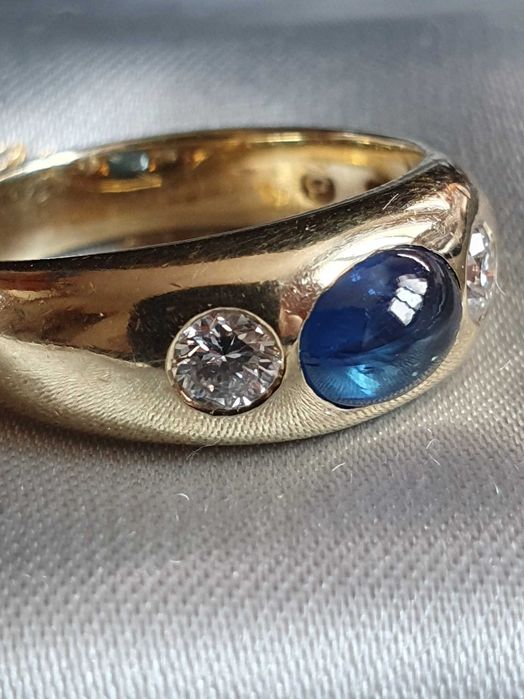 Elegant GYPSY aur cu safir CEYLON si diamante naturale VS