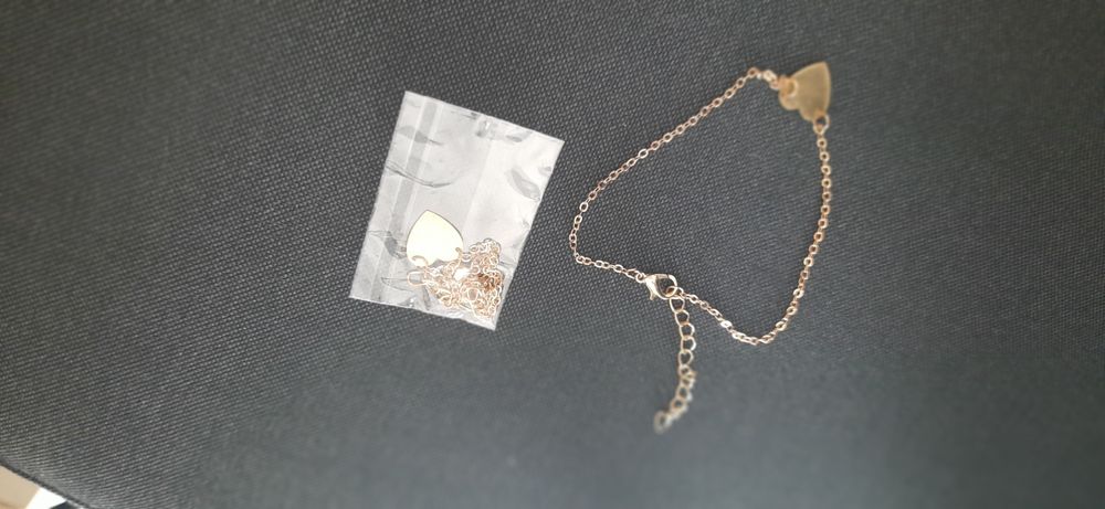 Bratara cu lant mana inimioara aurie model inima dama