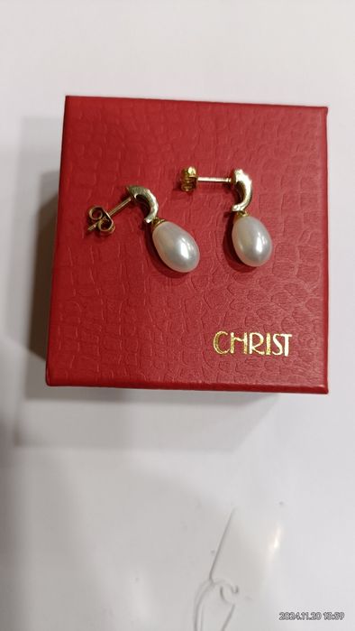 Vind cercei Christ din aur 14kt cu perle