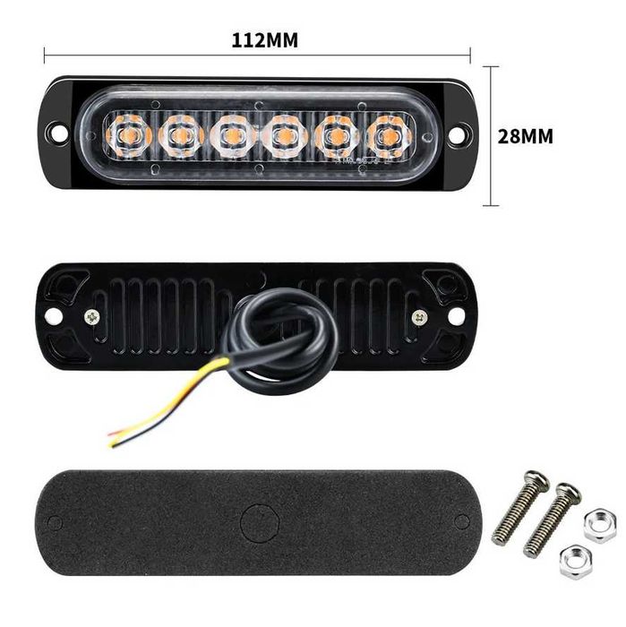 4 БР! Блиц аварийна светлина с 6 диода, мигащи светлини за пътна помощ