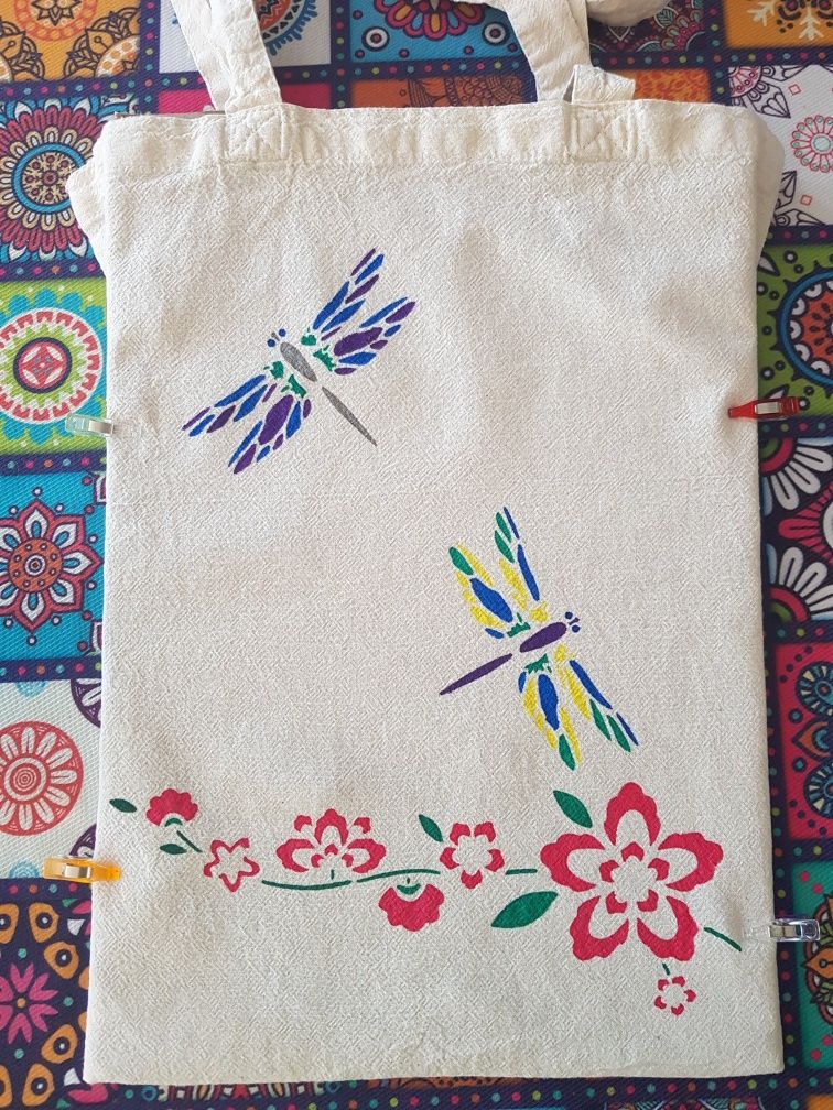 Ръчно рисувана текстилна чанта