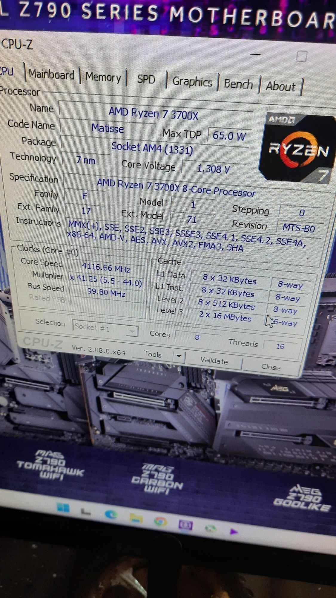 Дънна платка Asus b450-f gaming II Cpu Ryzen 3700X