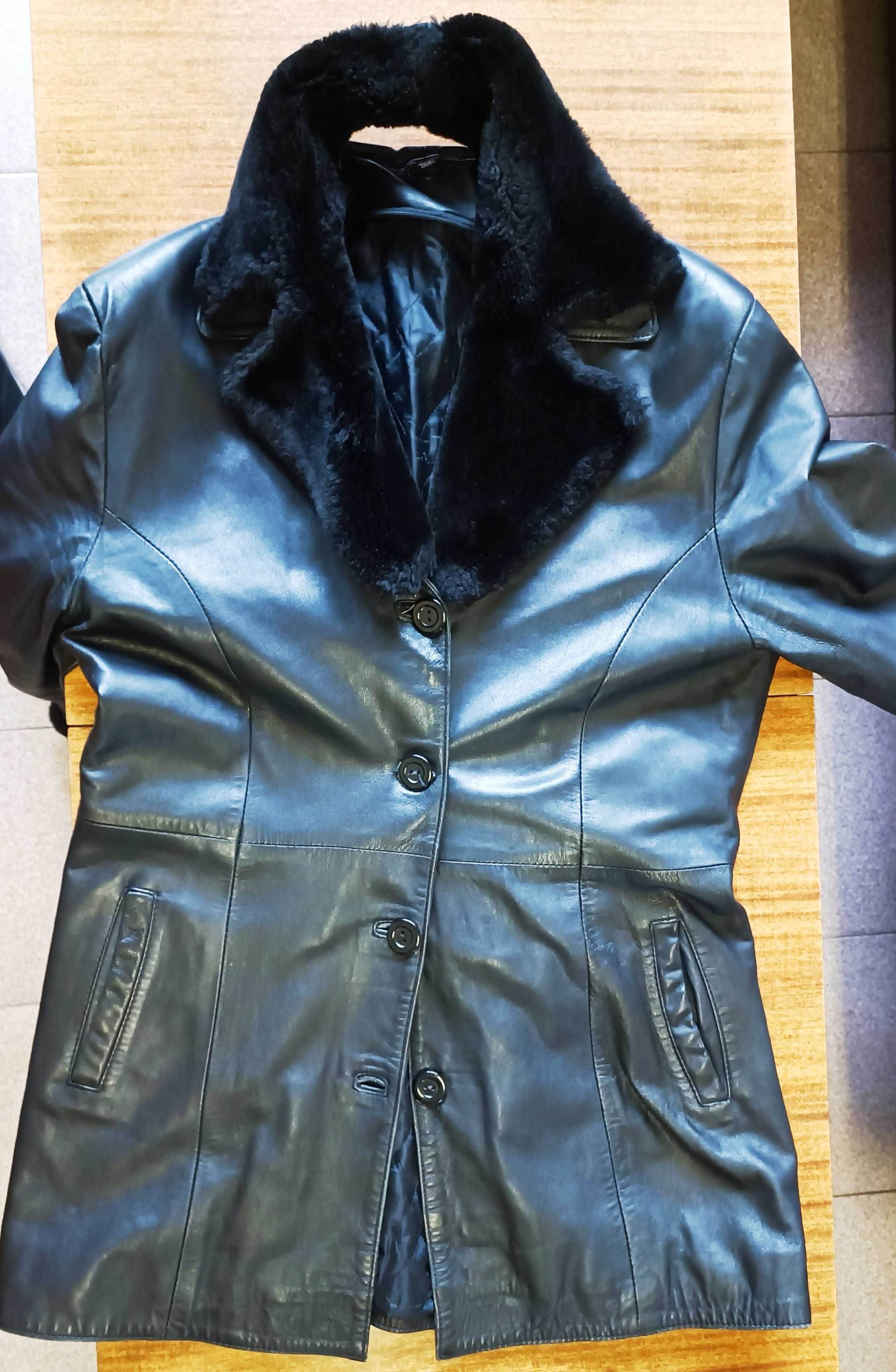 Дамско кожено палто от естествена кожа - много добре запазенo