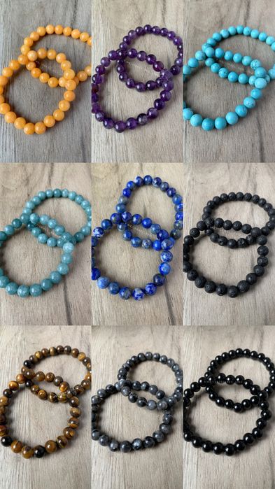 Натуральные камни. 60 видов камней. Коллекция браслетов и кулонов.