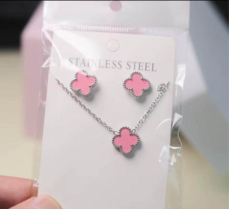 Set cercei cu lantisor, otel inoxidabil placat cu aur 18K