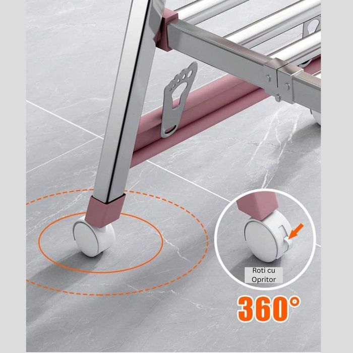 Suport pliabil metalic pentru uscat rufe 150x90x46 cm